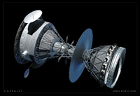 The Daedalus Starship update - 2nd Stage, showing deployed antennae.